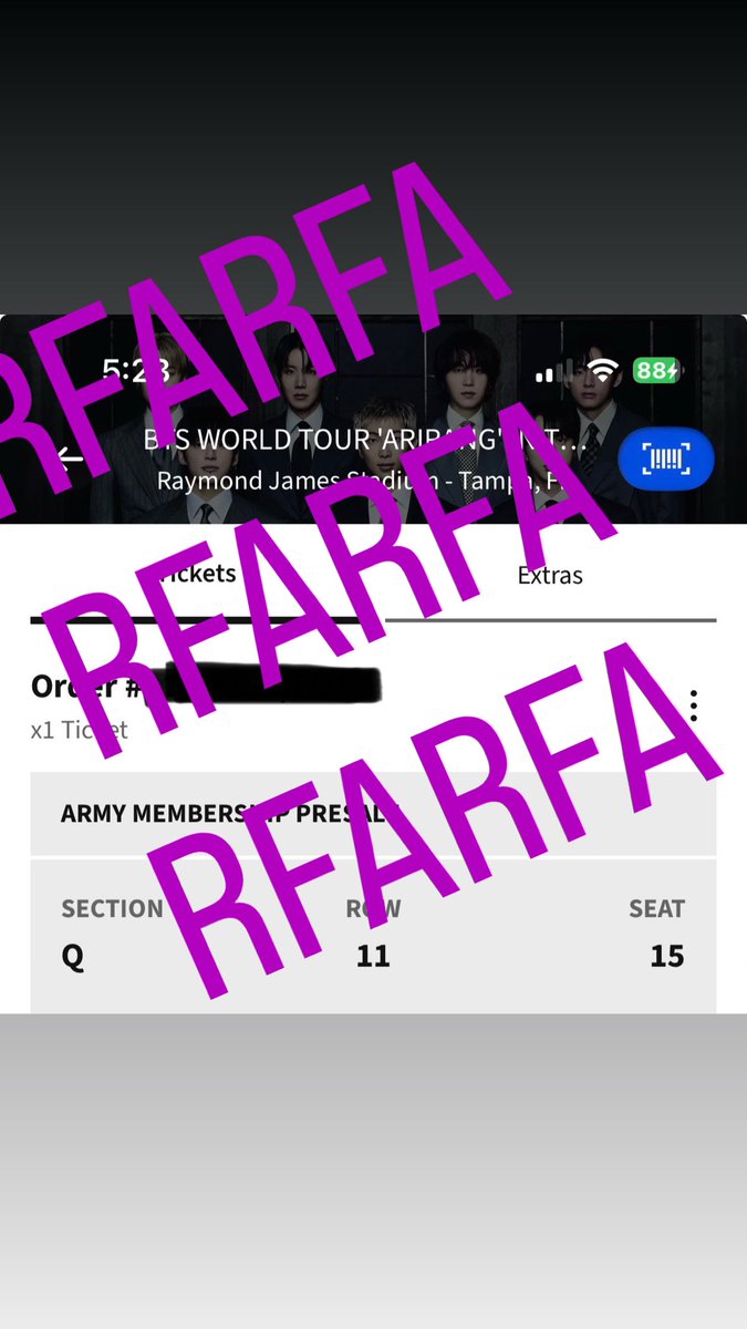 rahmathf_a's tweet photo. @875tickets Hi can u repost my ticket. I hv tagged u in my post, as well as sent u dm. WTS

Tampa D3, Tue Apr 28
Sec Q, Row 11, 15 - 1 txt
Price: $627 (face value)

See the attached photo for order details. DM me for more details. Can do FaceTime and show proof. Will accept only PayPal G&amp;S. https://t.co/ffYU18fgTK