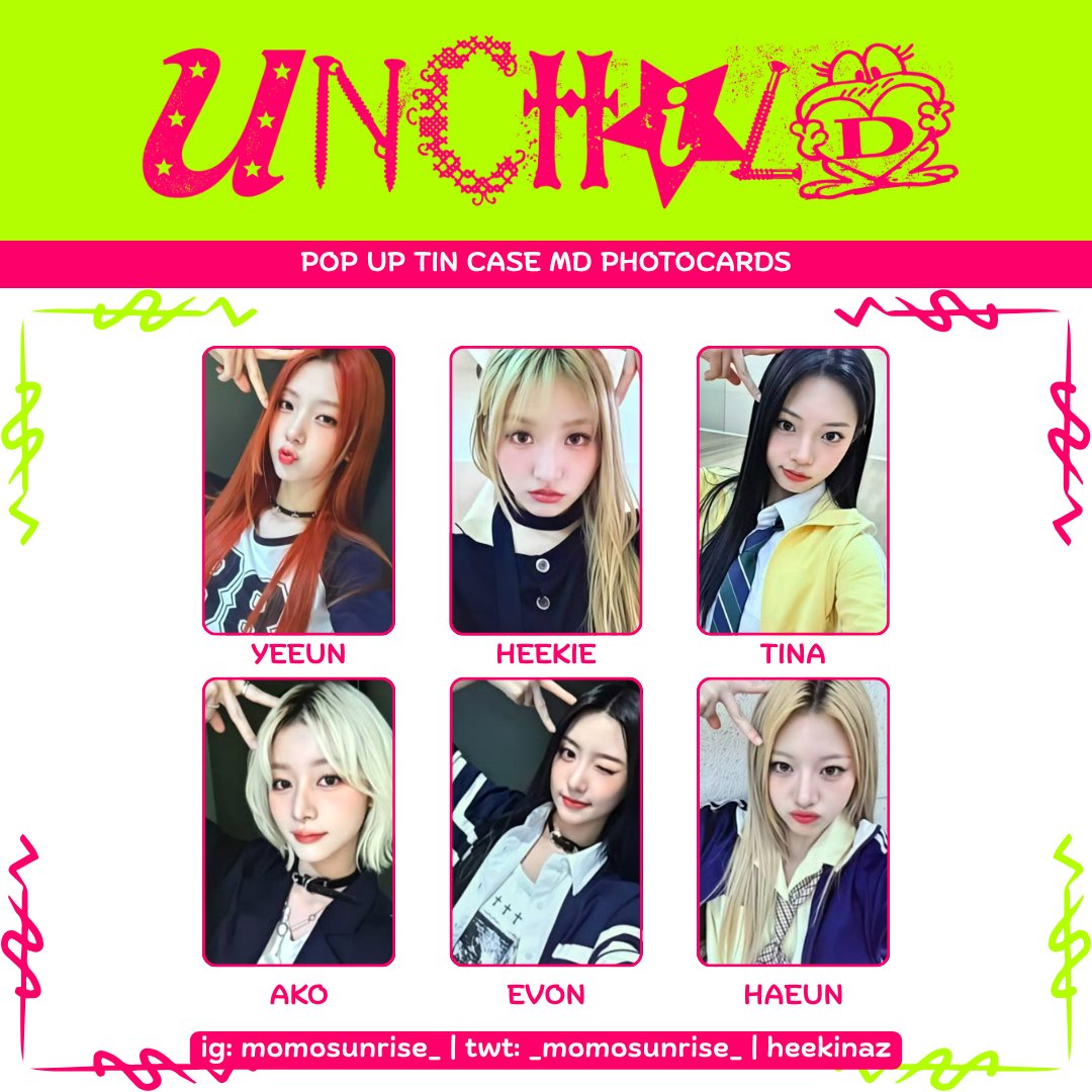 UNCHILD [WE ARE UNCHILD] Pop Up Tin Case MD Photocard Template