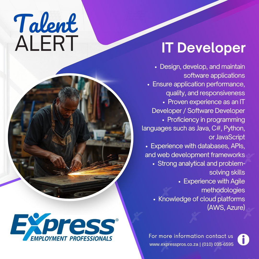 EFourways's tweet image. Talent Alert🚨

#TalentAlert #StaffingExperts #PuttingAMillionPeopletoWork #ExpressProsFourways #FourwaysAlways