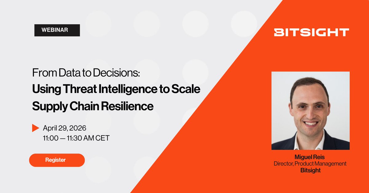 Bitsight's tweet image. Too much data. Not enough clarity.

Learn how leading enterprises use threat intelligence to prioritize supply chain risk and make better decisions at scale.

📅 April 29 | Register now. ow.ly/3Bnf50YNKt8

#CyberSecurity #ThreatIntelligence #SupplyChainRisk #BitsightEvent