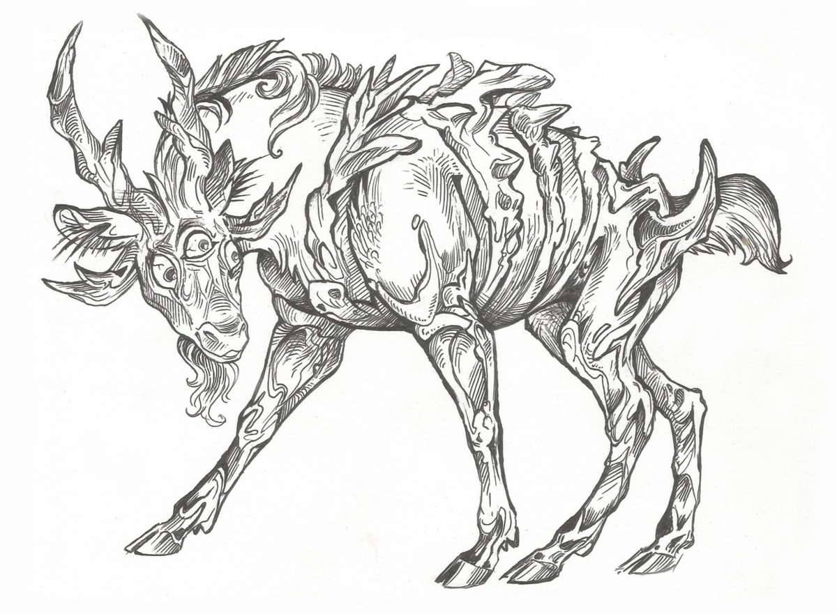 Taski_Guru's tweet image. Line art of halloween adoptables (closed)
#lineart #hellish #monster #line_art #beast #hellgoat  #chimera