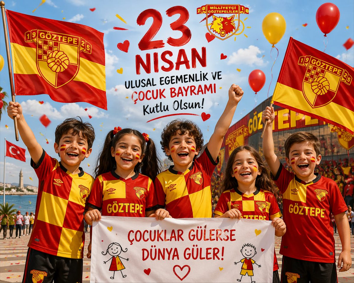 23 Nisan Ulusal Egemenlik ve Çocuk Bayramı Kutlu Olsun.

#23NisanUlusalEgemenlikveÇocukBayramı
#milliyetçigöztepeliler #çocukgülersedünyagüler