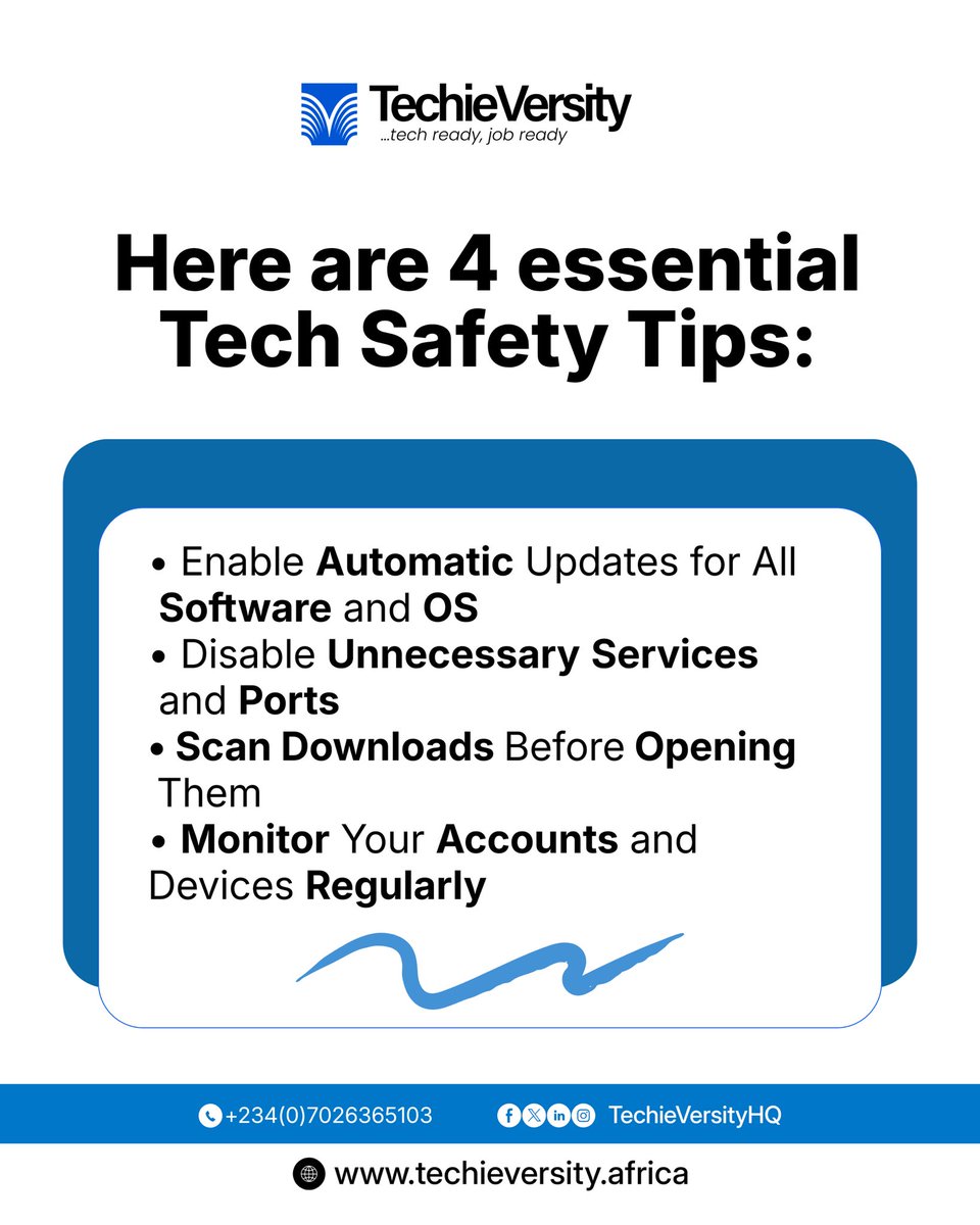 TechieVersityHQ's tweet image. Your laptop and phone hold important documents and information.

Cyber attacks happen every single day. Protect yourself before it’s too late.

Swipe for 4 simple tips to lock down your devices and data.

#cyberattacks #techieversity #techie