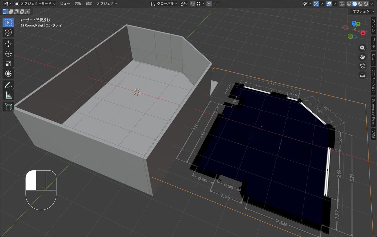 DC_kawasaki's tweet image. 【Blenderで部屋作り～基本操作を添えて～】
#Blender 訓練では、部屋作成に挑戦中🏠

基本の操作を押さえつつ、
図をもとに、壁を配置して形にしていきます。

【見学・相談はこちら】👇
※障害のある方が対象となります。
 forms.gle/57Ne1KDTj12Ntn…
#就労移行支援 #発達障害 #精神障害 #障がい者雇用