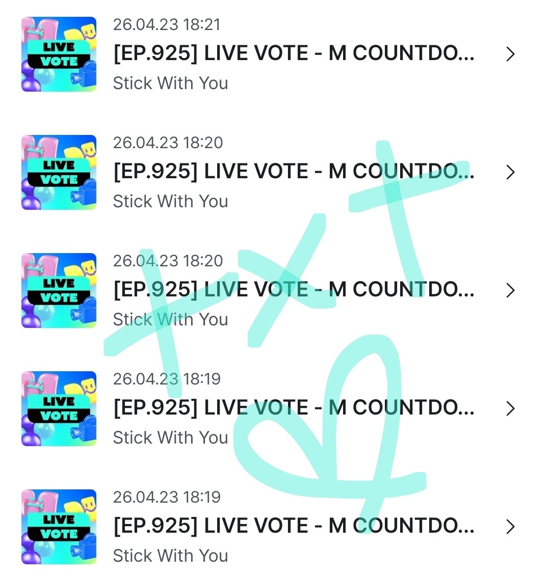 ライブ投票始まったよ！
票集めの必要なし！アプリ入れたら5票🗳出来るよ！！一緒に🏆✨贈りましょう🎀