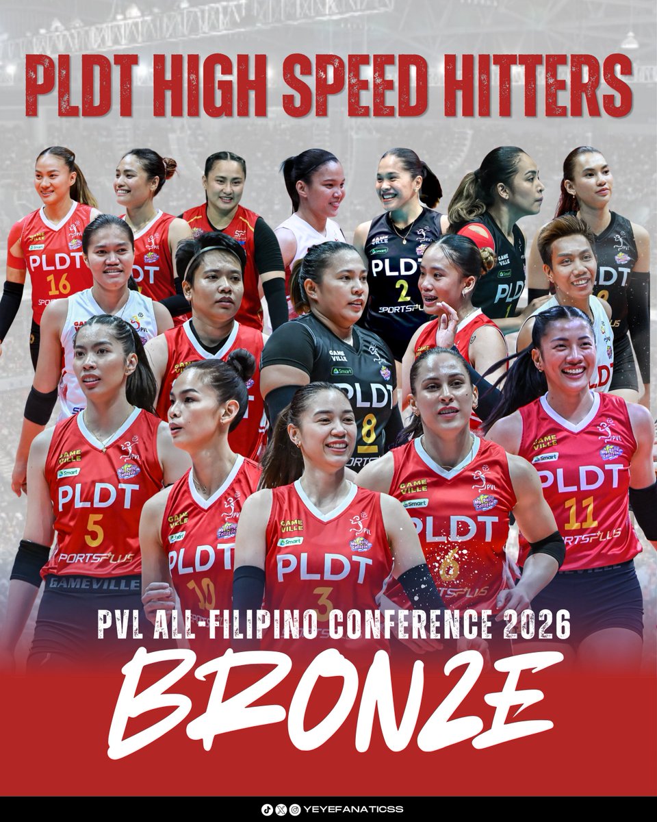 yeyefanaticss's tweet photo. PLDT TAKES BRONZE 🥉

A hard-fought finish to the conference.

Congratulations ladies! Well-deserved! So proud of you all 👏❤️‍🔥

📷 PVL/PLDT 
@mikareyesss | Mika Reyes
#PVL2026 #PVLAFC2026 https://t.co/Ox3Tl1wGGI