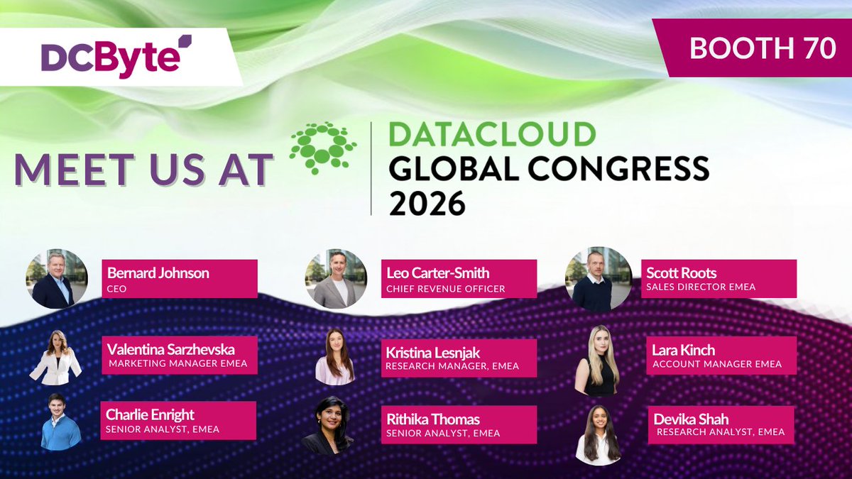We will be attending DataCloud Global Congress 2026 in Cannes, and we’d love to meet you there. Come to Booth 70 to meet the DC Byte team, explore our platform, and discuss a global view of data centre markets. 

Book a meeting: bit.ly/48QFzyF