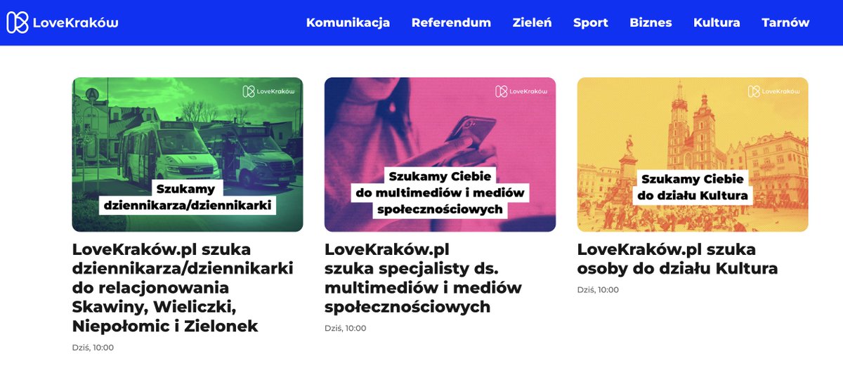 💙Szukamy 3 osób do zespołu <a href="/lovekrakow/">LoveKraków.pl</a>. 
➡️Więcej informacji na stronie głównej lovekrakow.pl