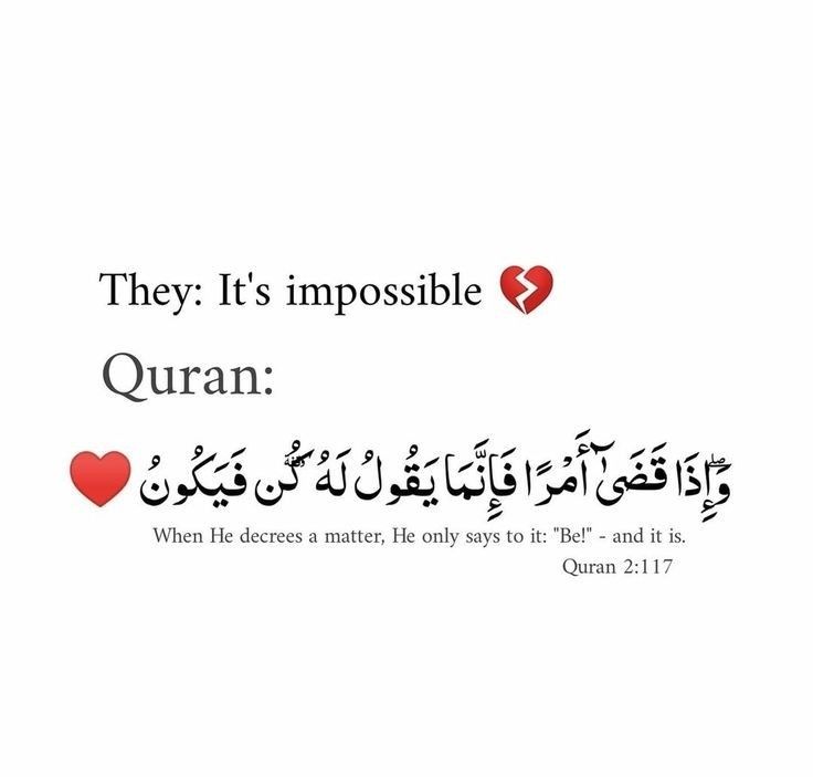 ﴿وَإِذَا قَضَى أَمْرًا فَإِنَّمَا يَقُولُ لَهُ كُن فَيَكُونُ﴾ .♥️🌿