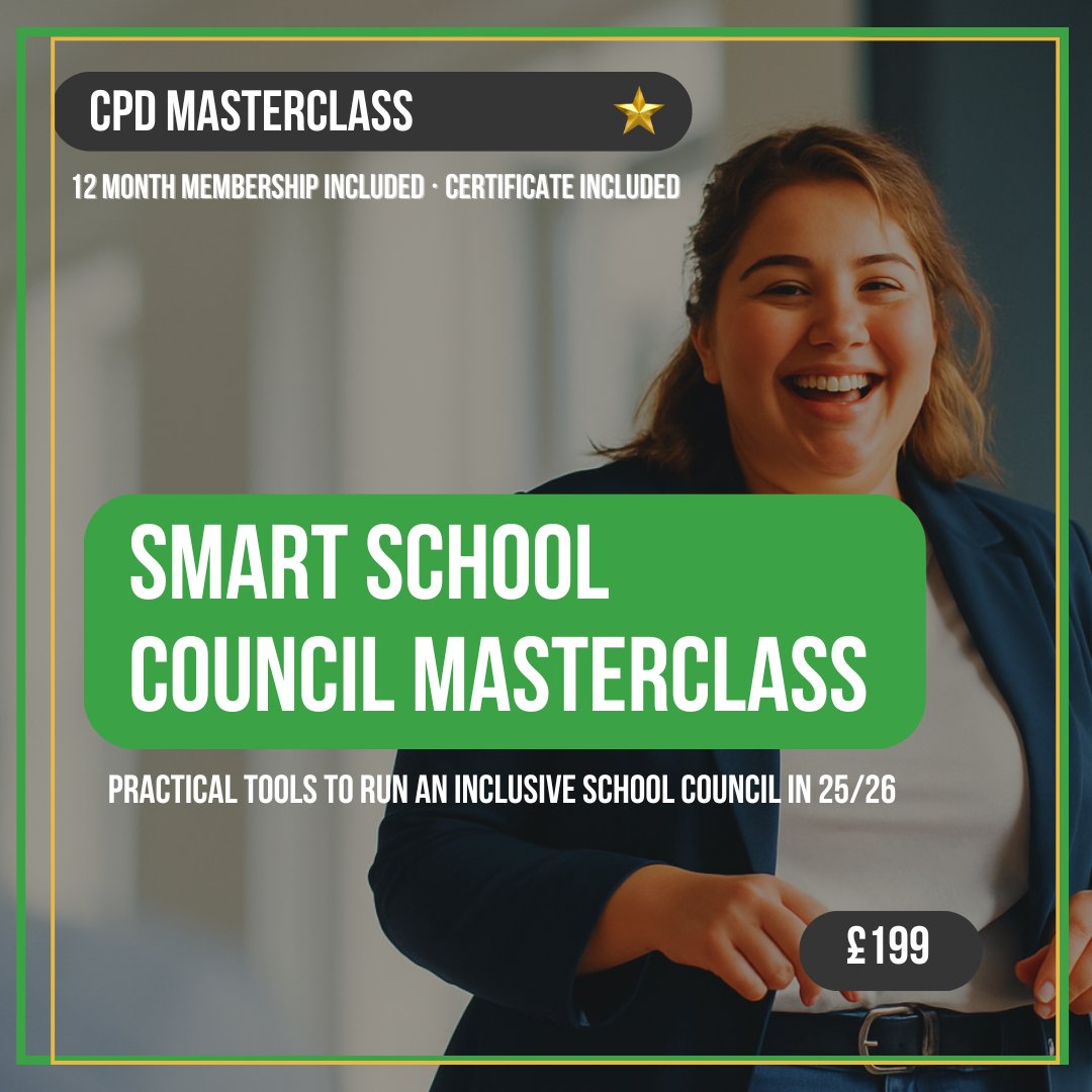 SSCCTY's tweet image. ⏰ Our School Council CPD is happening this afternoon!

Learn how to build a structured, inclusive #schoolcouncil with simple routines and practical tools to evidence #pupilvoice for #Ofsted.

More info in the comments 👇