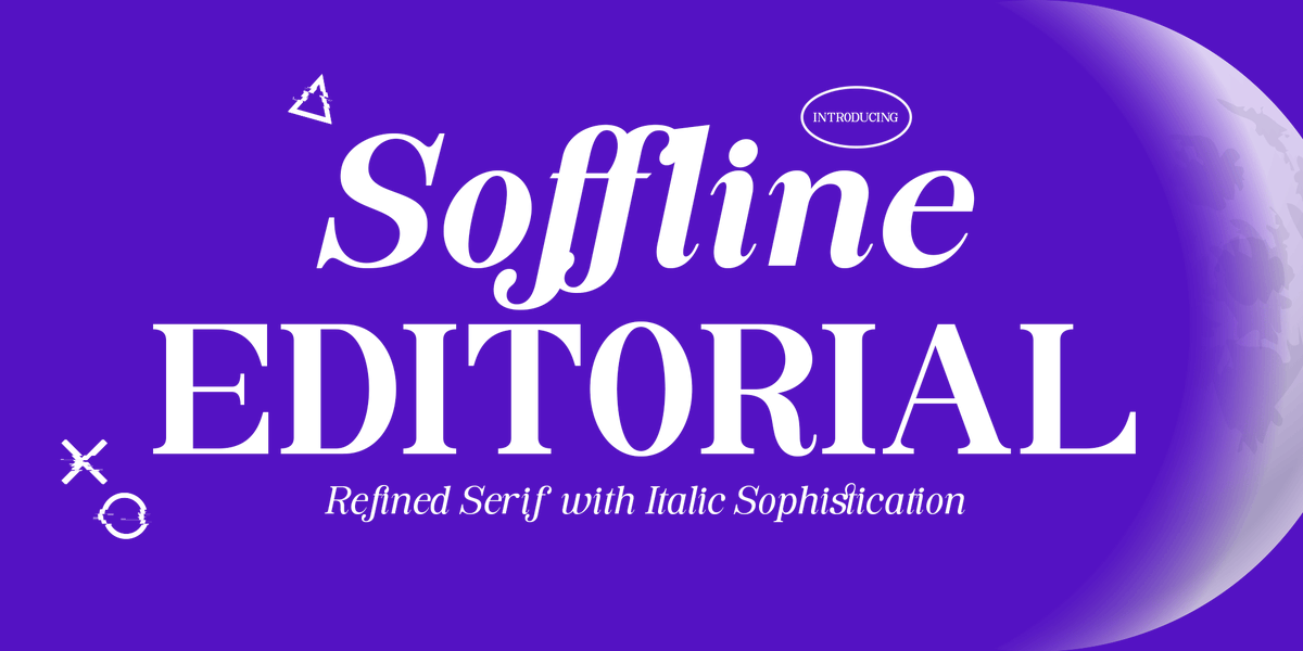 Trick_TypeStyle's tweet image. Soffline Editorial — a refined serif with graceful italic.
Built for modern editorial design.

Fonts available ↓
[myfonts.com/collections/so…?]

#Typography
#SerifFont
#FontDesign
#TypeDesign
#GraphicDesign