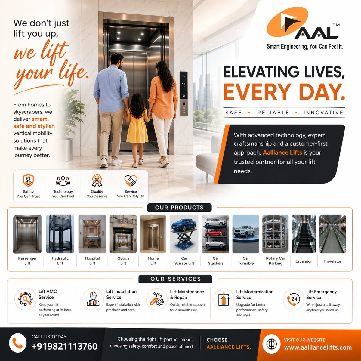 aalliancelift's tweet image. We don’t just lift you up, we elevate your life. 🚀

Safe. Reliable. Smart.
Choose Aalliance Lifts.
📞 +91 9821113760
🌐 aalliancelifts.com

#AallianceLifts #ElevatingLives #SmartEngineering