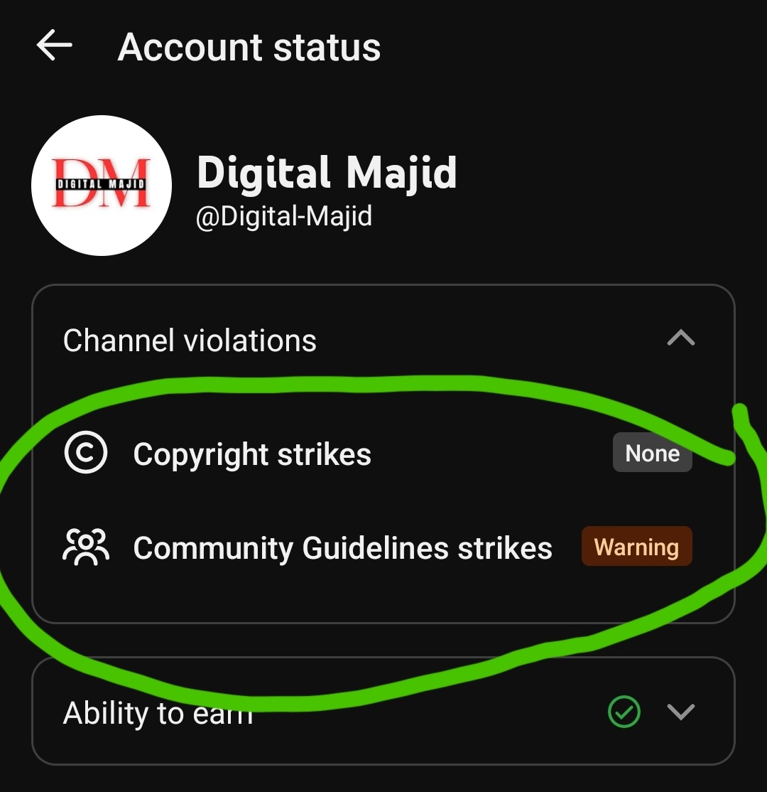 DigitaMajid's tweet photo. Hi @TeamYouTube, my channel still shows an active Community Guidelines warning even after completing the required training on July 30, 2025. My appeal was rejected, and strikes are 0. According to policy, it should expire after 90 days but still appears active. Please check. https://t.co/PTQOBsZH2A