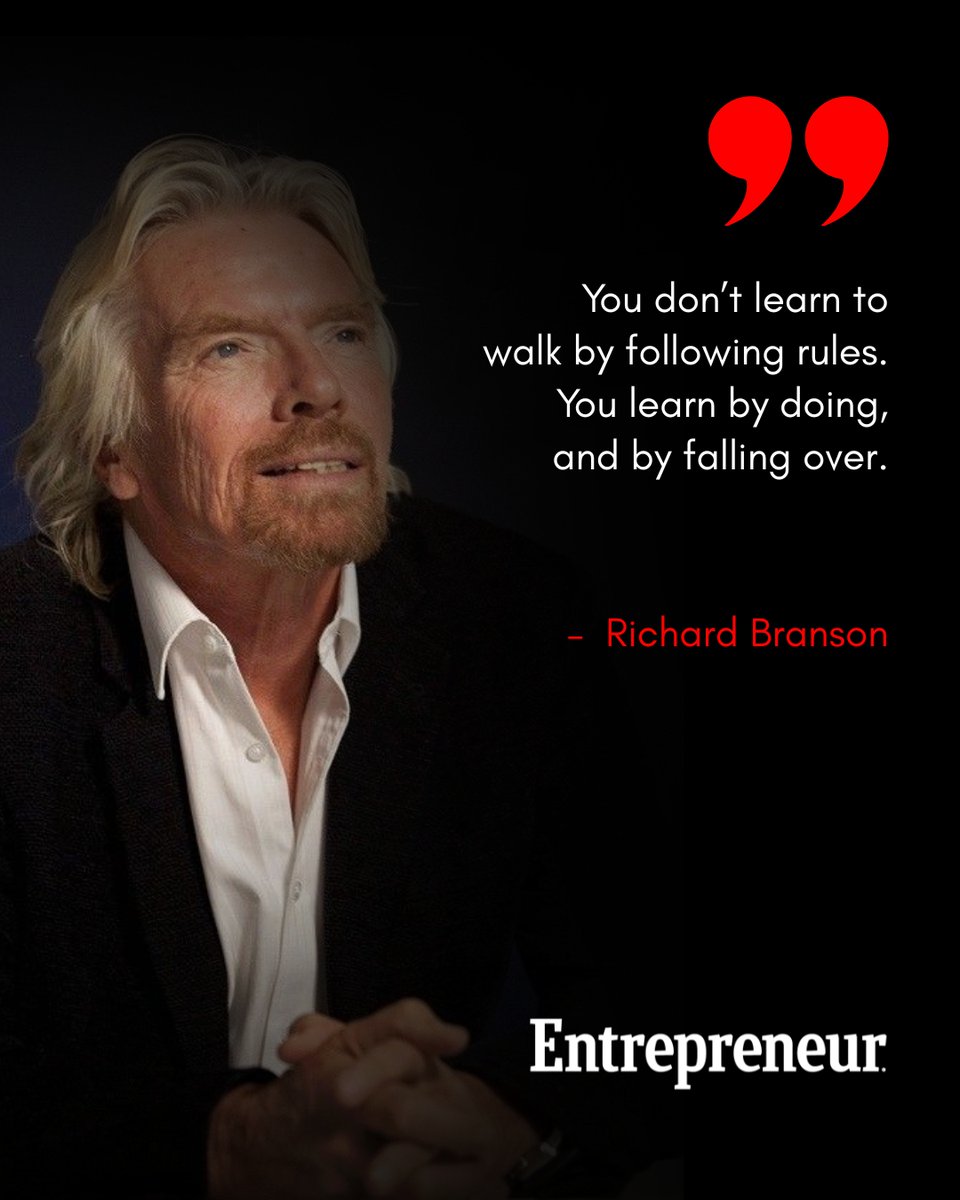 EntrepreneurAPJ's tweet image. Learn by doing, not waiting.

Richard Branson proves it, real growth comes from taking action, making mistakes, and showing up again stronger every time.

#RichardBranson #LearnByDoing #EntrepreneurMindset #TakeAction #GrowthJourney #StartupLife