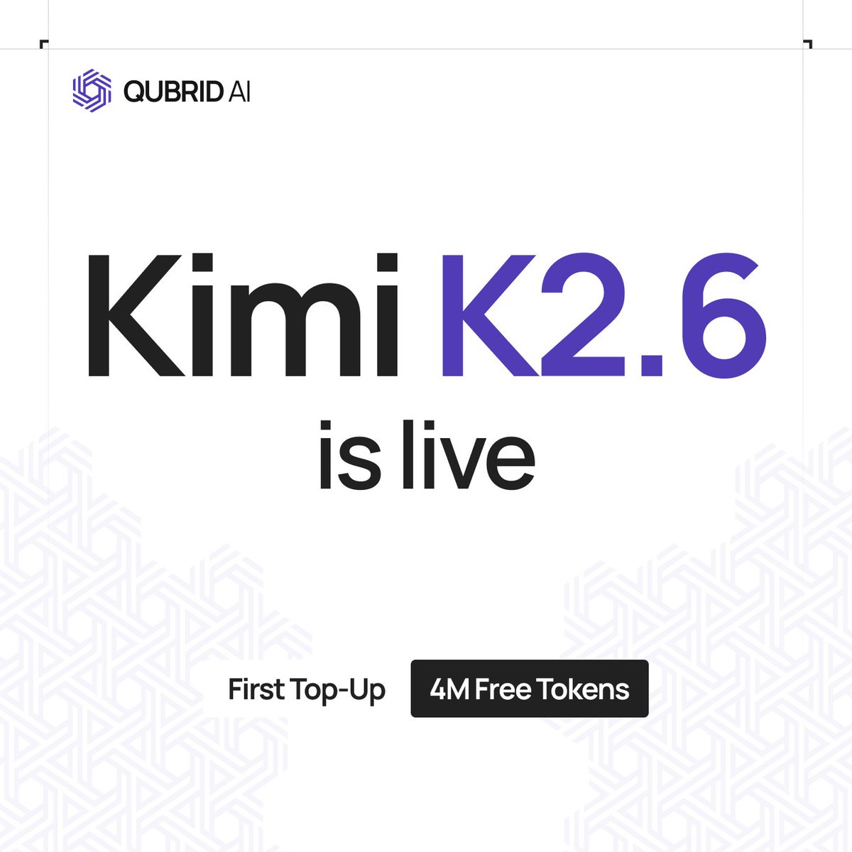 Qubrid_AI's tweet photo. Kimi K2.6 is now live on @Qubrid_AI 🚀

🔗 Try it now: https://t.co/J0zmOegwls

Built for dialogue, agentic workflows, and multimodal understanding (text + vision), Kimi K2.6 is designed to power next-gen AI applications with strong reasoning and long-horizon task execution.

📝 Read more: https://t.co/0Mo39ICliF

🎥 Try it in action: https://t.co/X5XRTjLE5g

#QubridAI #KimiK26 #MoonshotAI #AIModels #MultimodalAI #GenerativeAI #AgenticAI #Developers #AIInfra #NVIDIA #VisionAI