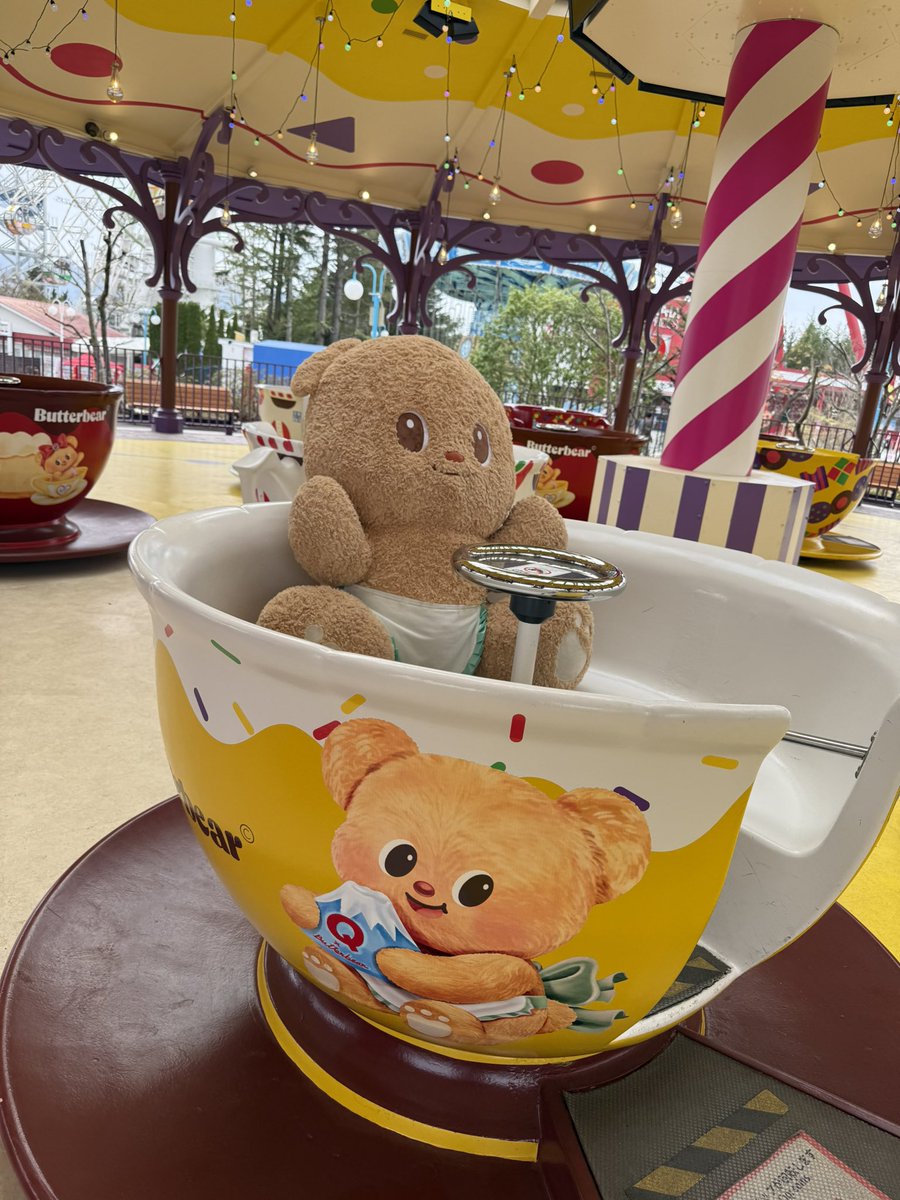 rena__pudding's tweet photo. この前友だちと富士急行ってきた！
絶叫苦手でZOKKONと高飛車でリタイア😇😇それでも頑張った😂❤️‍🔥

これは癒しのButterbearと一緒に💖 https://t.co/4biYrIHXwr