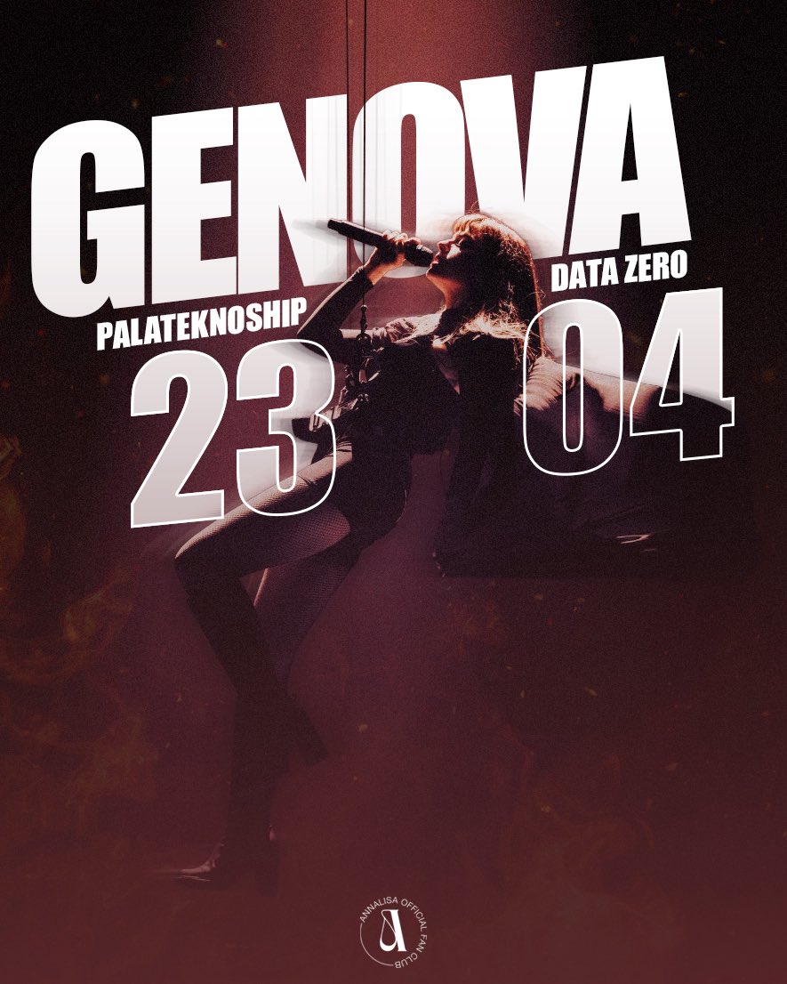 Il tour #MaNoiSiamoFuoco - Capitolo II parte oggi da Genova. Ci vediamo al Palateknoship per ricominciare il nostro viaggio! 
Andate in pace e così sia 🔥
#Annalisa
#MaNoiSiamoFuoco