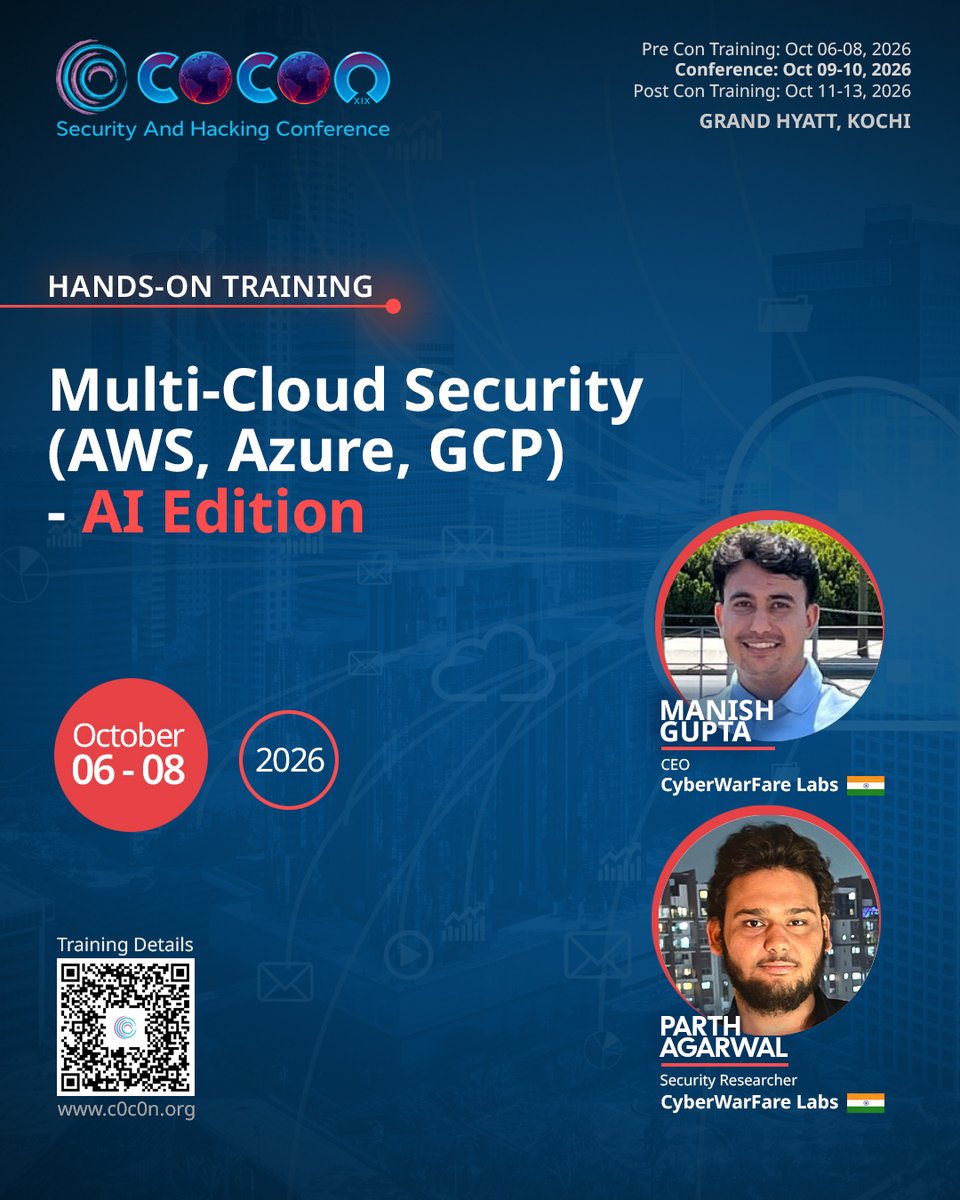Training Spotlight – c0c0n 2026

Multi-Cloud Security (AWS, Azure, GCP) - AI Edition

As organizations rapidly adopt multi-cloud and AI-driven architectures, securing these environments has become more complex than ever. This hands-on training equips you with the skills to