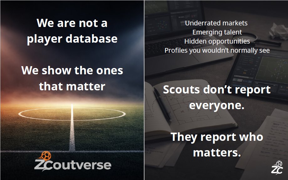 zcoutverse's tweet photo. Most platforms try to show every player.

ZCoutverse doesn’t.

We show the ones that matter.

A network where scouts highlight what’s worth watching
→ so clubs don’t waste time filtering. https://t.co/XiMxoy5GOL