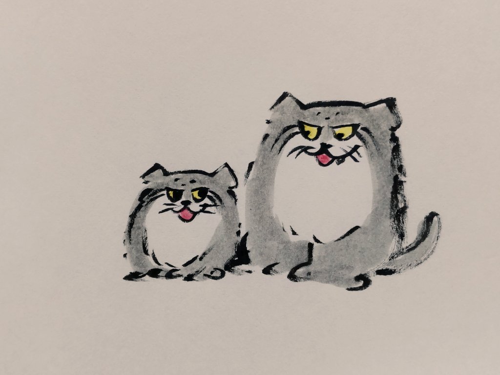 今日は国際マヌルネコの日らしい。
私もマヌルネコをよく描く。
ちょっとだけかわいいと思う。