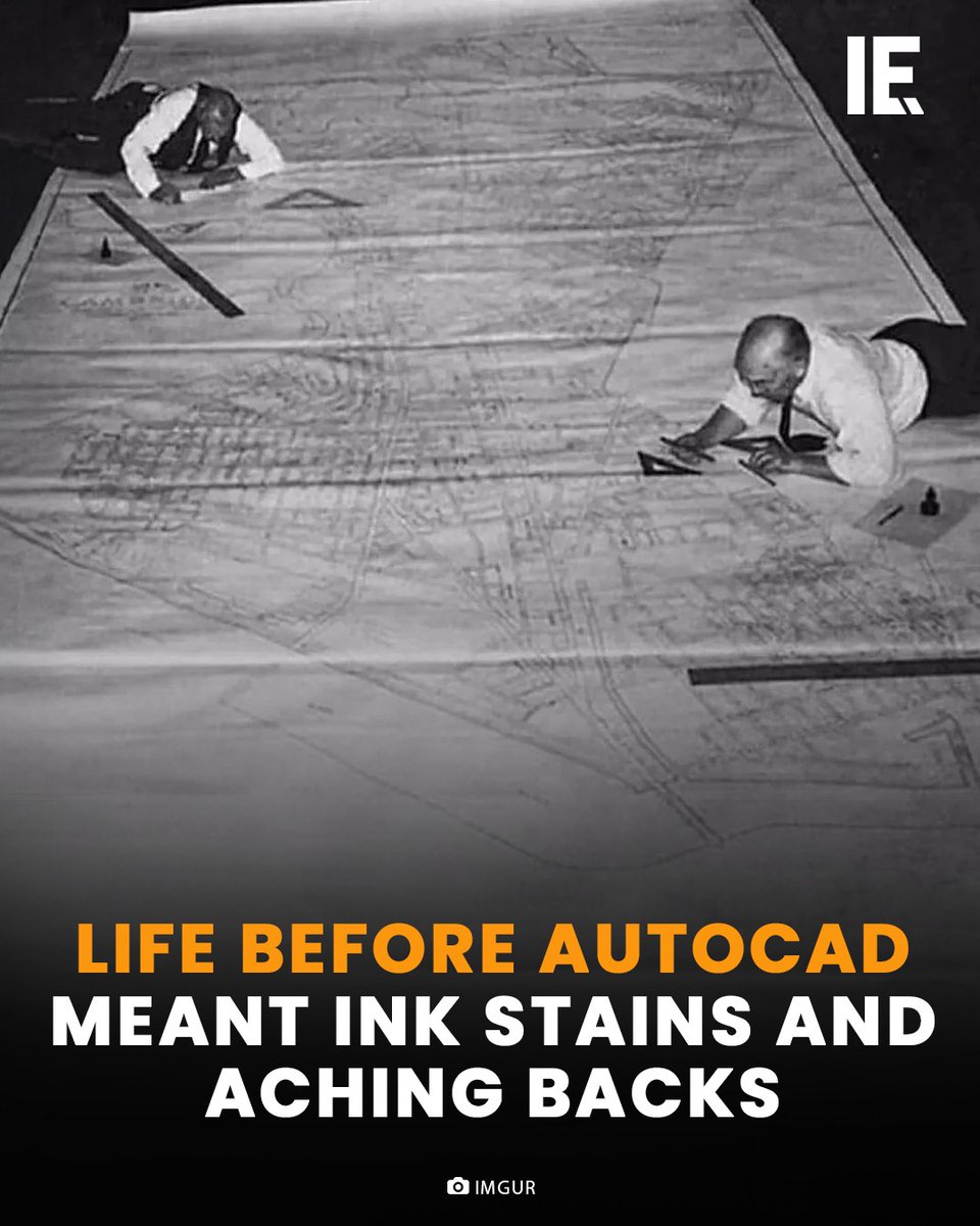 IntEngineering's tweet image. Before digital design took over, architects sketched entire cities by hand. This was precision, patience, and pure dedication.

 #EngineeringHistory #AutoCAD #Engineering