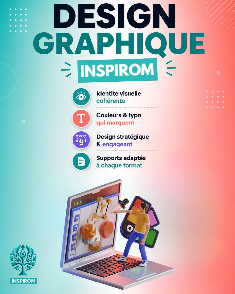 Agence_Inspirom's tweet image. 🎨 Un bon design, c’est pas juste joli.

Sinon ?
👉 ton message passe… inaperçu

💡 Le design, c’est stratégique.

👉 inspirom.fr/publicit%C3%A9…

#Design #Branding #Marketing #Graphisme #IdentitéVisuelle #Business #Digital #Communication #Création #Growt