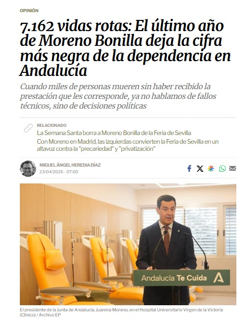 Las cifras son terribles, más de un millón de personas en lista de espera, muchas terminan muriendo sin ser tratadas. Algo parecido pasa con el sistema de dependencia, en el último año miles de personas dependientes murieron sin recibir la prestación que le correspondía.