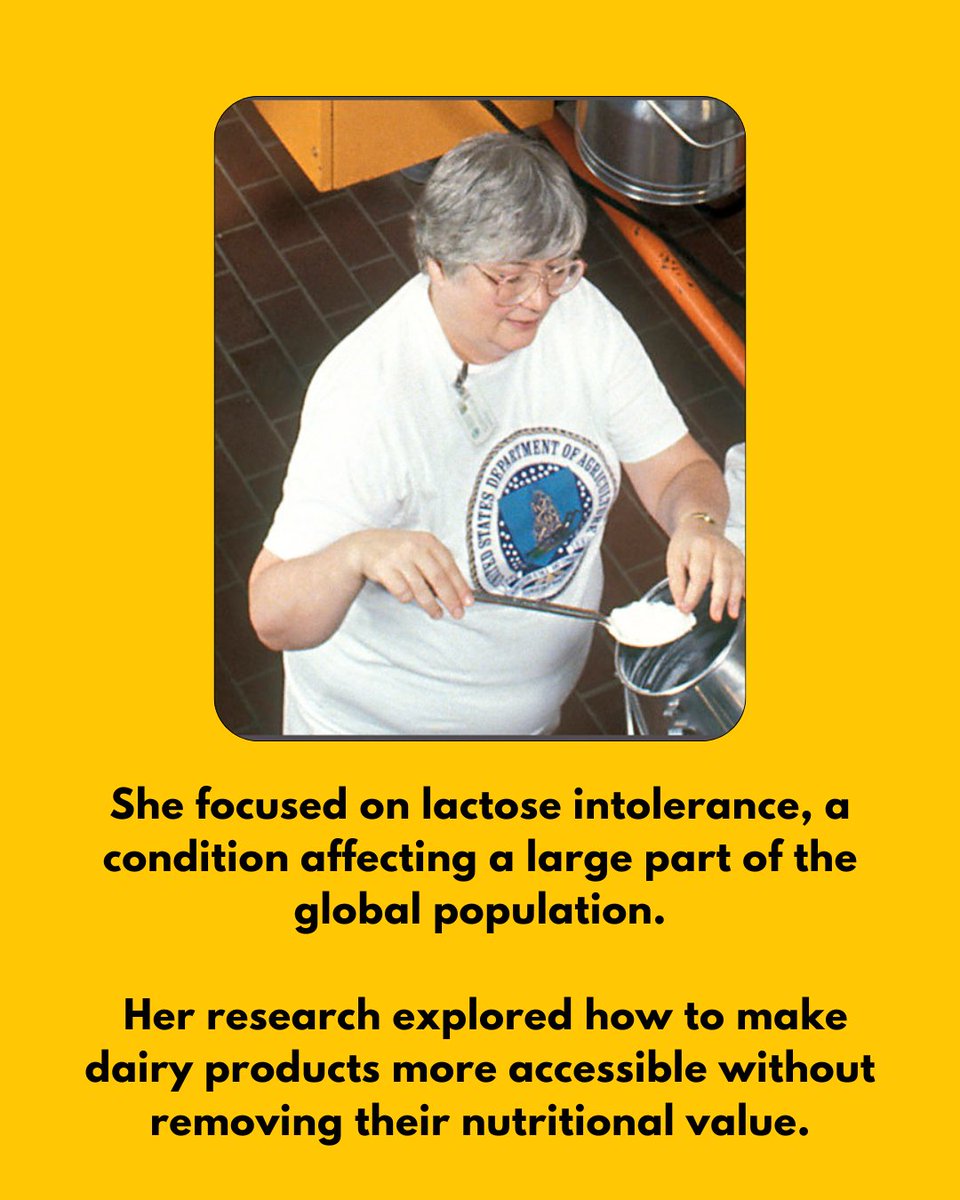 iCookHealth's tweet image. Virginia Holsinger helped make dairy accessible for millions.
She showed that adding lactase to milk breaks down lactose, enabling lactose-free dairy used worldwide.
Real impact through science.
#WomenInScience #Nutrition #HealthTech 👩‍🔬