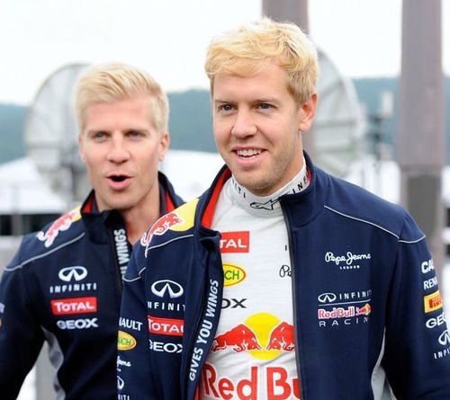 fag4lando's tweet photo. I usually think about how Seb had a gay life crisis bleached his hair with Heikki and tried to deny it by saying it was natural and happend because he was in the sun in the Mediterranean https://t.co/d1ey40wq4F