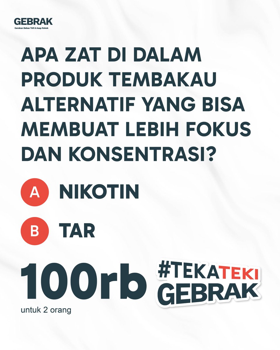 Gerakan Bebas TAR & Asap Rokok - GEBRAK tweet media