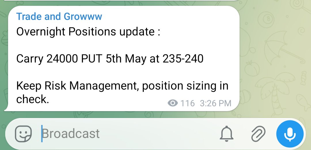 tradeandgrowww's tweet image. Nifty 200 Points negative today.
But According to DNA Setup, ultimate target seems below 24,000. So I update one more trade in my FREE telegram group.

I never cares about any news/data. Only follows Price Action.

Let's see how it goes.
#Nifty #BankNifty