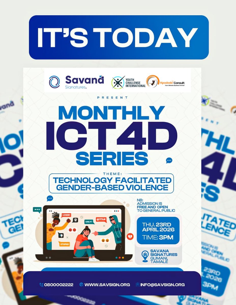 savsign's tweet image. We are few hours away from today's #ICT4D forum.
Let's meet at 3pm.