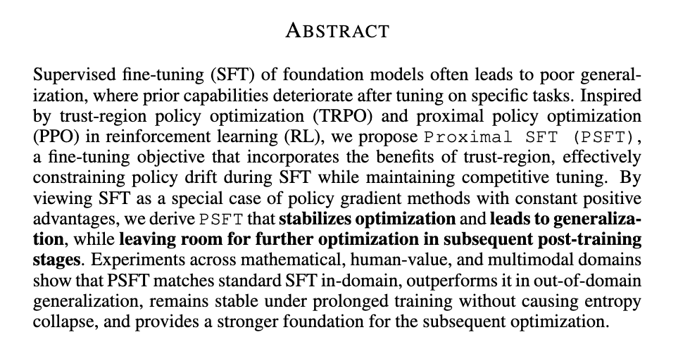zwhong64595's tweet photo. PSFT adds a PPO-style clipped objective to SFT, improving stability while preserving general capabilities. Link: https://t.co/2v2wSuSQte
โฐThu, Apr 23, 2026, 10:30 AM โ 1:00 PM
Pavilion 4 P4-#4414
Would love to chat if youโre around!! #ICLR2026 #LLM #Alignment #PostTraining https://t.co/hXUBxXbybO