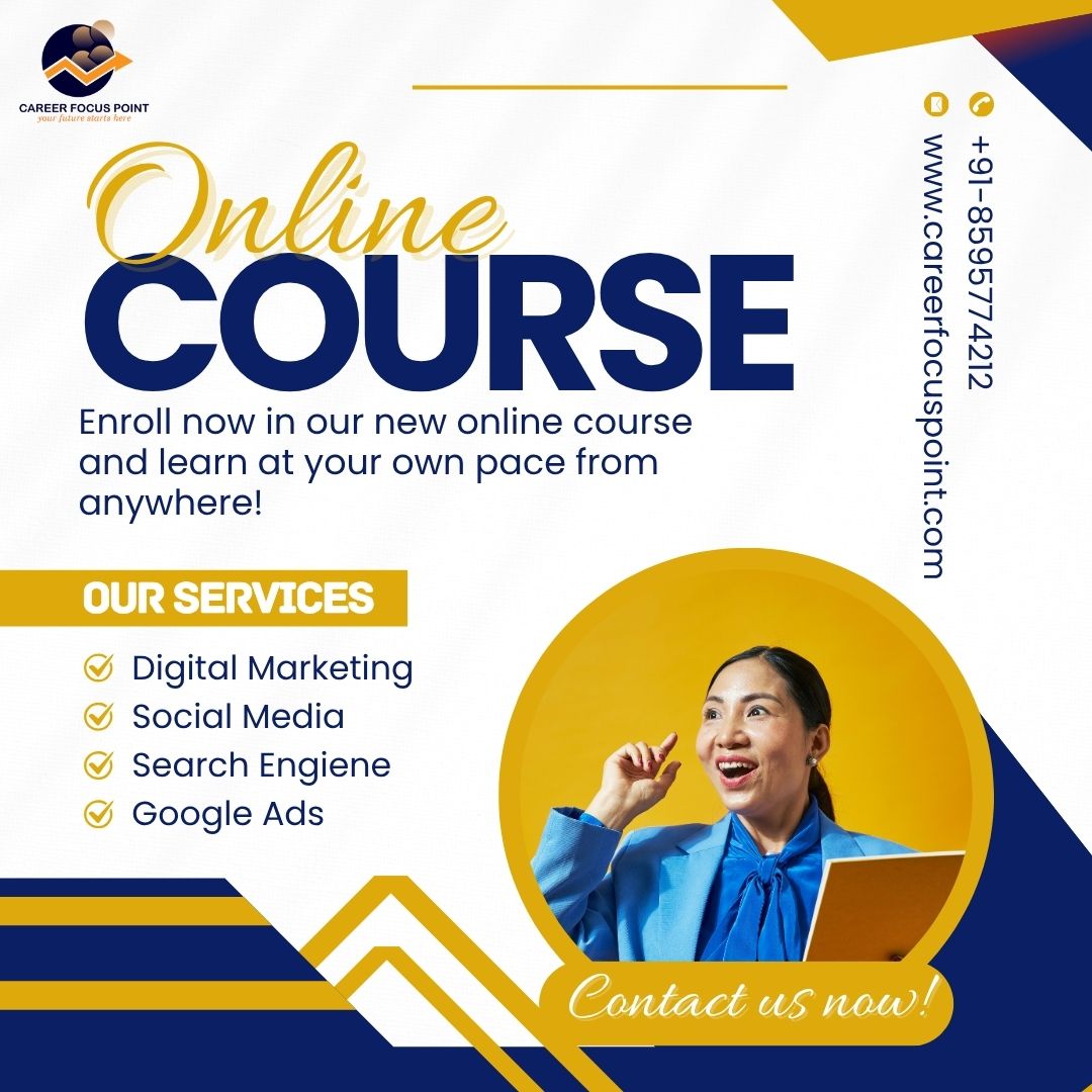 CFP_Learning's tweet image. Your future doesn’t wait… why should you? 🚀
Upgrade your skills with our online courses and learn anytime, anywhere!

📚 Start today. Succeed tomorrow.

Call us: - 085957 74212
Visit us: - careerfocuspoint.com
.
.
#OnlineCourse #LearnOnline #DigitalMarketingCourse