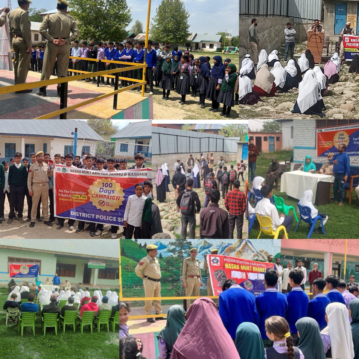 ShopianPolice's tweet image. #NashaMuktAbhiyaan
Shopian Police conducted anti-drug awareness programmes in schools with aim to educate students about harmful effects of drug abuse &amp;amp; to  promote a  healthy &amp;amp; drug-free society.
#DrugFreeJK
#AwarenessDrive

@JmuKmrPolice
@KashmirPolice
@DigSkr
@JKPNMAbiyaan