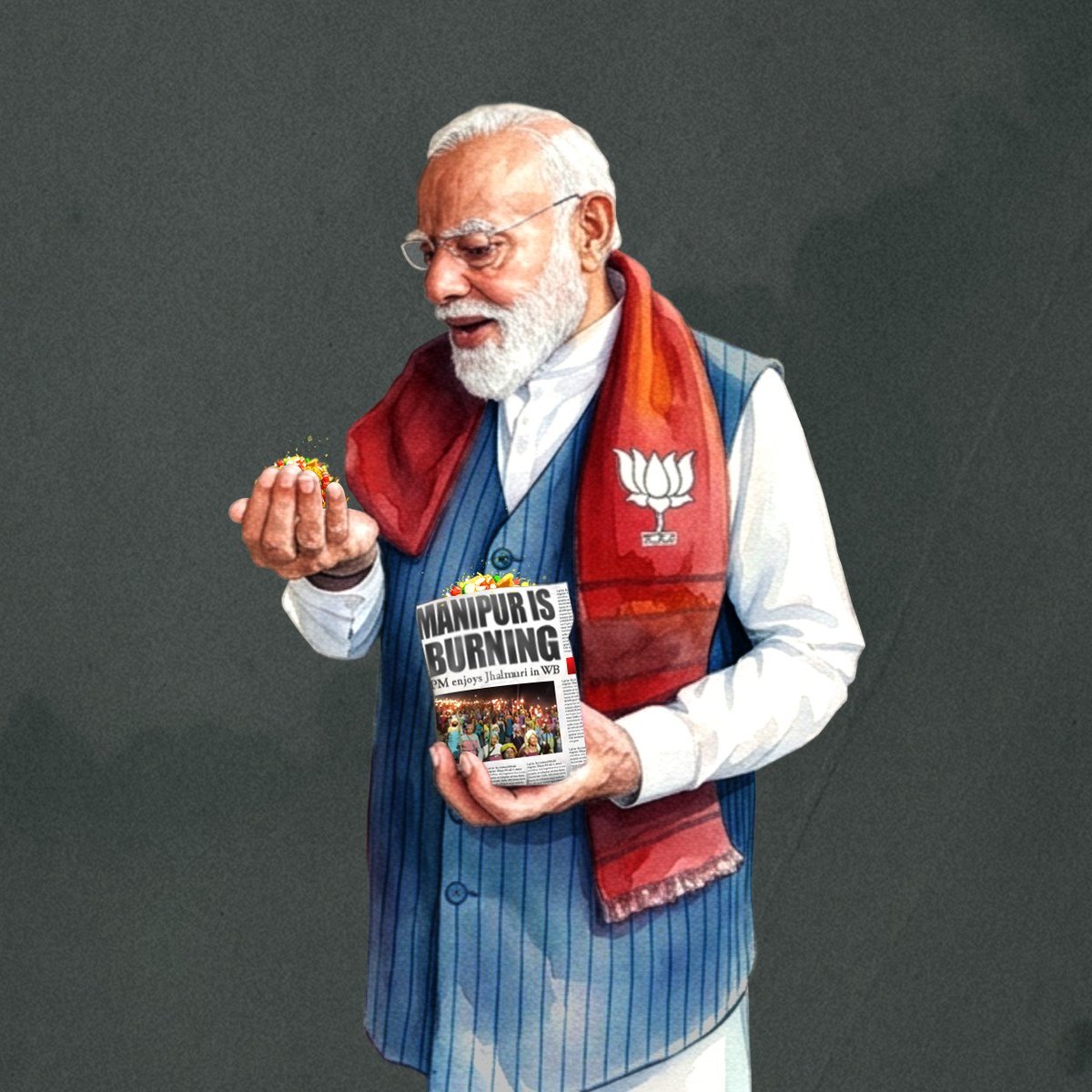 Manipur in Flames 
Modi's PR in Frames