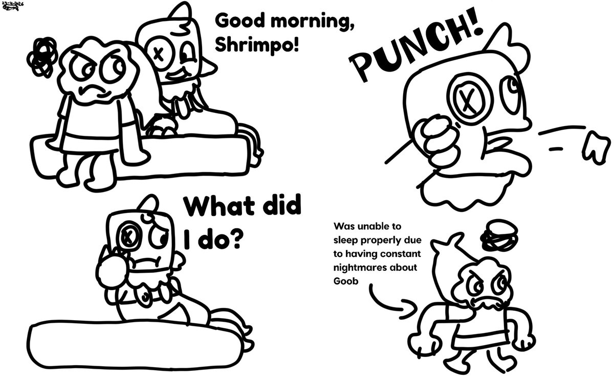 "Dreaming" (larva au)

It's based off this episode: youtu.be/b6um11mOeKU?fe…

#dandysworld #dandysworldfanart #dandysworldart #dandysworldgoob #goob #shrimpo #dandysworldshrimpo #dw #art #fanart #au