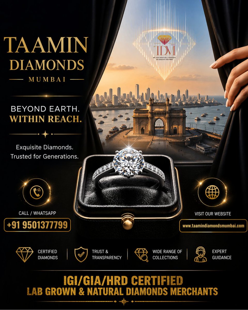 taamindiamonds's tweet image. Top Diamond Merchants in India

#jewellery #diamond #diamondsmerchants #taamindiamondsmumbai #franchiseopportunity #diamondring #beautifuldiamond #taamindiamondsmumbai #labgrowndiamonds #luxuryjewellerydesigns #sustainableluxury #diamondnecklace #diamondearrings #finejewellery