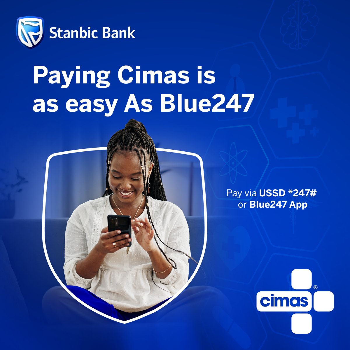 StanbicBankZW's tweet photo. Pay your CIMAS premiums hassle free, with the Blue247 App or the USSD way.
Fast, easy, and convenient – anytime, anywhere. Try it today!
#Blue247 #bankongrowth #stanbicbankzw https://t.co/Ag16048ggd