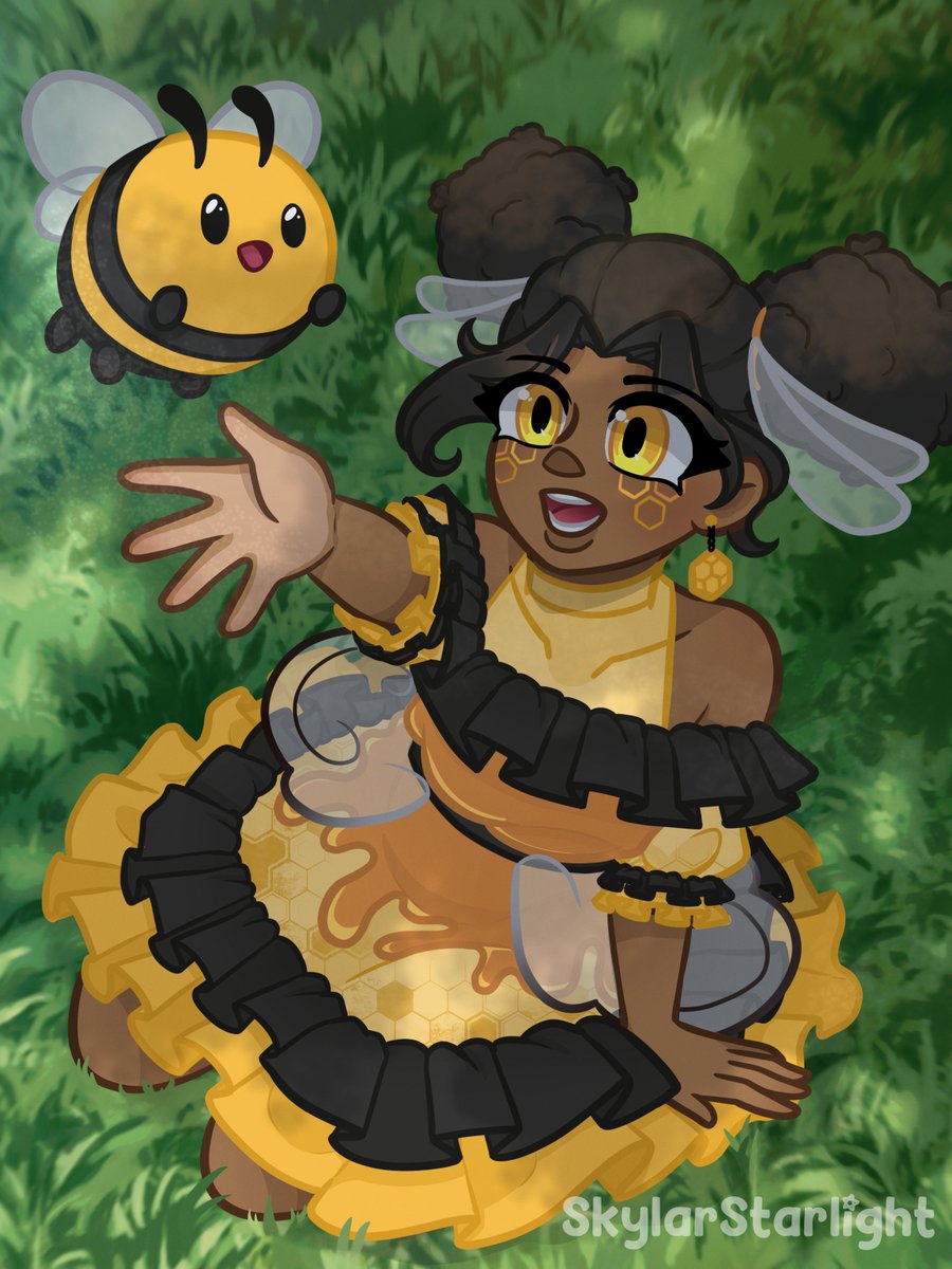 SkylarStarL's tweet photo. My entry for the April #VGenChallenge 🐝

I've been getting into character design again lately, it's been fun :> https://t.co/FWJ7rERKAq