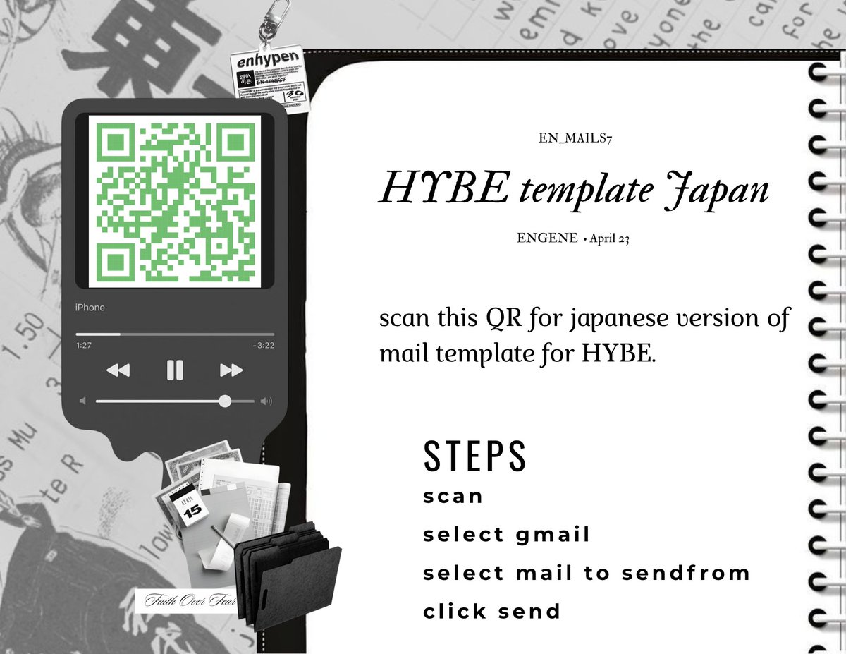 ENVOICEs's tweet photo. THREAD 

We have just made mass mailing even easier for you! Just scan the given QR codes and click on send. 
The qrs are separate for 2 sets of mails : Investors , HYBE.
there are 3 versions : KOR, JP, ENG 

refer to each set of images for the qrs with respective versions. https://t.co/HIfy1k0hZ0