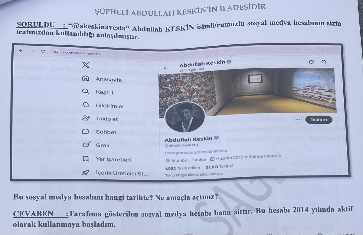 akeskinavesta's tweet photo. Bu sabah Vatan Emniyet Terörle Mücadele şubesinde burdaki paylaşımlarımdan dolayı “bölücülük ve terör propagandası” suçlamasıyla ifade verdim. Soruşturmaya konu olan tweetlerimin çoğu Türkiye’yle ilgili değildi. Düşünce ve ifade özgürlüğü kapsamında herhangi bir “suç” veya propaganda içermiyordu.
Kürtçeden yapılan çeviriler yarım yamalaktı ve bu dil bazı üniversitelerde okutulmasına, devletin birtakım kuruluşları Kürtçe kitap yayımlamasına rağmen, belli ki “tanınmayan”, “bilinmeyen” dil kategorisinde kalmaya devam edecek. Soruşturmaya konu olan cümlelerde “ne demek istediğimizi” anlatmak, yazdıklarımızı çevirmek durumunda kalıyoruz. Suç isnadı yapılmadan doğru düzgün bir çevirinin olması gerekmez mi? Bu Kürt diline karşı açık bir önyargıdır. Türkiye Kürt ve Kürdistan’la ilgili her şeyi daha ne kadar “bölücülük ve terör” parantezine sıkıştıracak? Düşüncelerimizi açıklamamız, geleceğimiz üzerinde söz sahibi olmamız yasal yaptırımlar ve baskıcı uygulamalarla engellenemez.