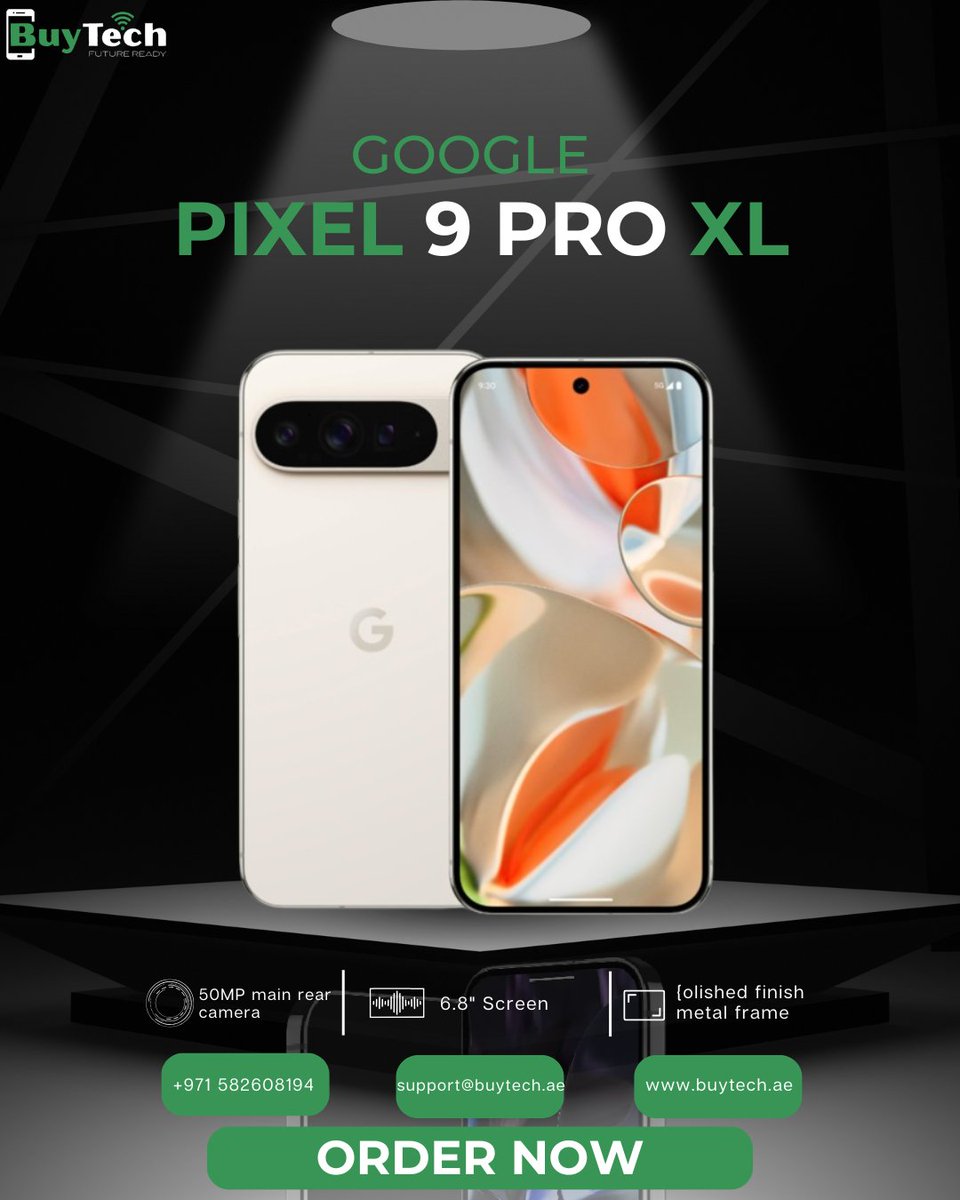 buytechdxb's tweet image. Experience power and elegance with the Google Pixel 9 Pro XL 📱✨

📸 50MP pro-grade camera
📱 Stunning 6.8” immersive display
✨ Premium sleek design

Designed to perform. Built to impress. Upgrade with BuyTech today.

#GooglePixel #Pixel9ProXL #TechLovers #SmartphoneUpgrade