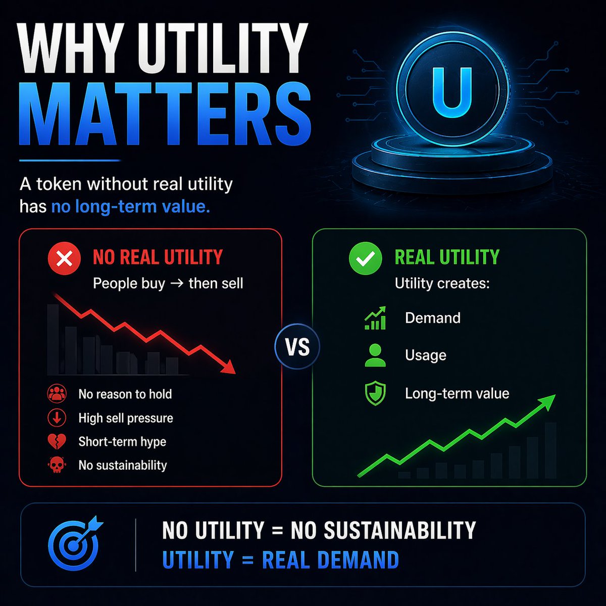 MichaelMi11411's tweet photo. Hype can bring people in.

But utility is what makes them stay.

If your token has no real use case, it becomes:

buy → sell → dump

Real utility creates:
• demand  
• usage  
• long-term value  

That’s the difference between a trend and a system. 
#TokenEngineering #Tokeno https://t.co/bshsdI6drt