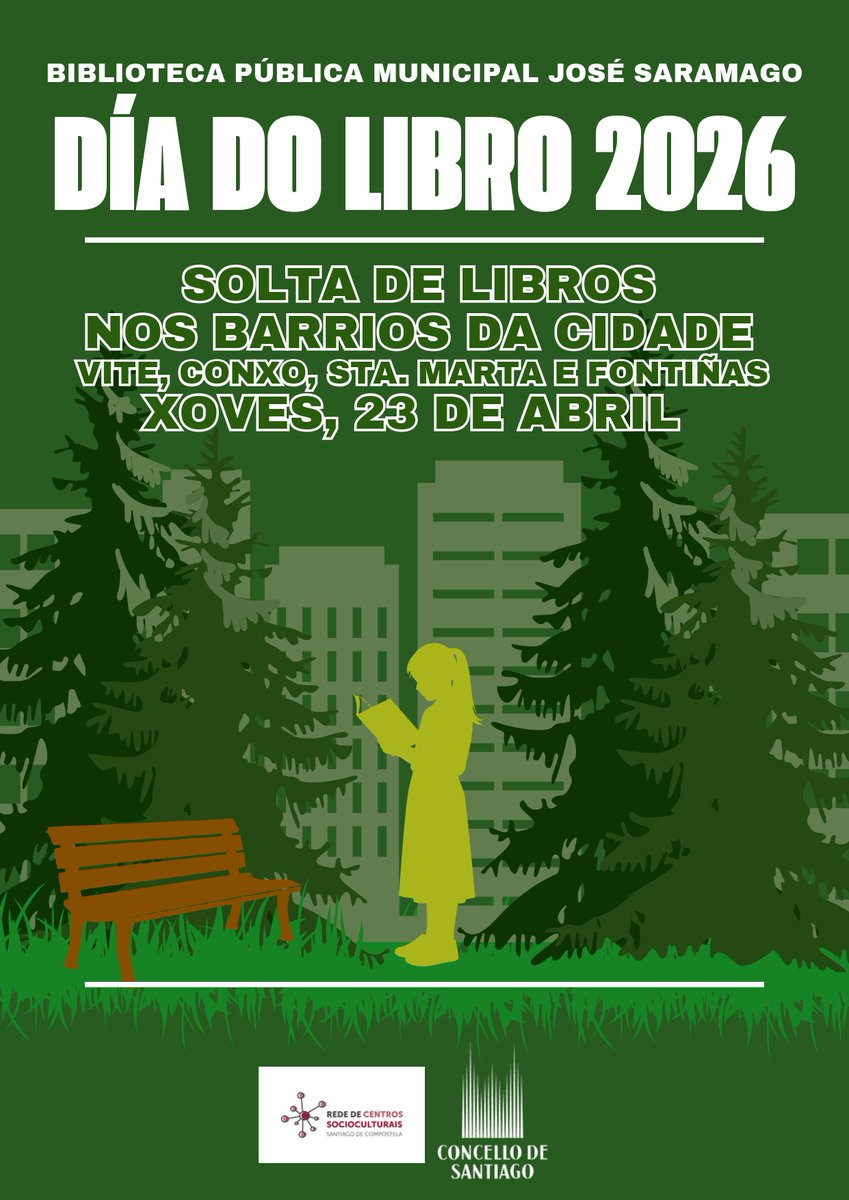 PazodeRaxoi's tweet photo. 📚🎈Solta de libros!

👉Atopa o teu libro nos parques e zonas verdes de Santiago

🎉Este mediodía comezou a solta dun cento de libros coa que a Biblioteca José Saramago da rede de Centros Socioculturais celebra o #DíadoLibro

🔗https://t.co/v2kNXhm3RI https://t.co/2YBKWDwZzA