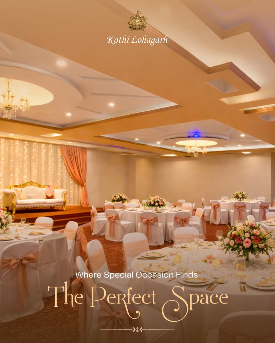 lohagarhgroup's tweet image. Where every celebration becomes a timeless memory ✨

At Kothi Lohagarh, elegance meets comfort and royal charm — perfect for intimate gatherings and grand occasions alike. Create moments that last forever 💫

#KothiLohagarh #LuxuryEvents #ElegantCelebrations #RoyalCharm