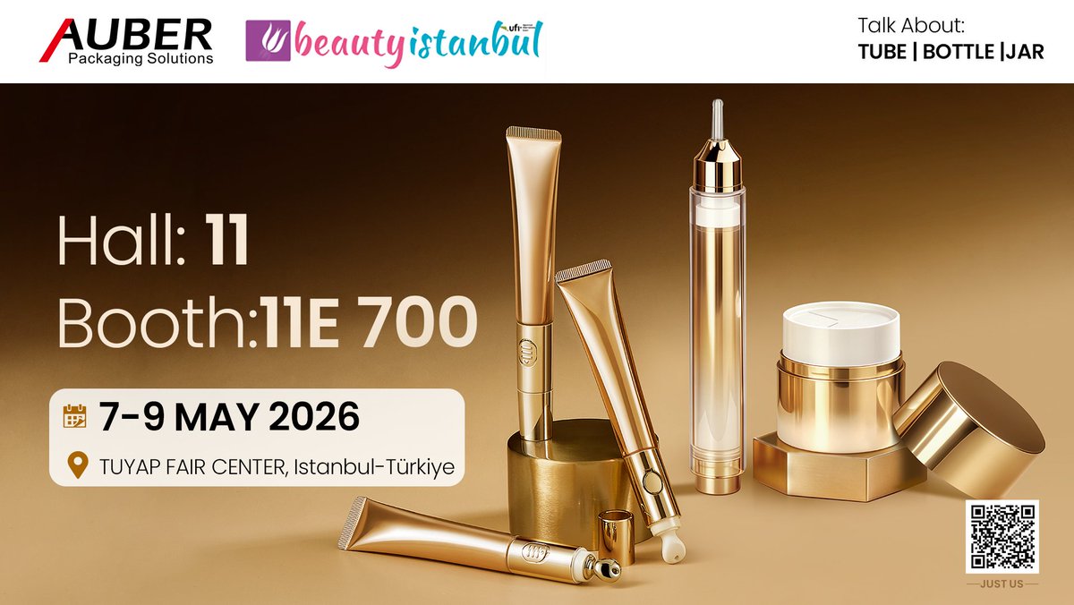AuberPackaging's tweet image. 📍 Hall 11 | Booth 11E 700
📅 May 7–9, 2026
📌 TUYAP Fair Center, Istanbul
📞 +86-20-38882580
👉 info@cosmetic-tube.com
🌏auberpackaging.com/article-571827…

#BeautyIstanbul2026 #PackagingSolutions #Auberpackaging #CosmeticInnovation #PremiumSkincare #CosmeticPackaging