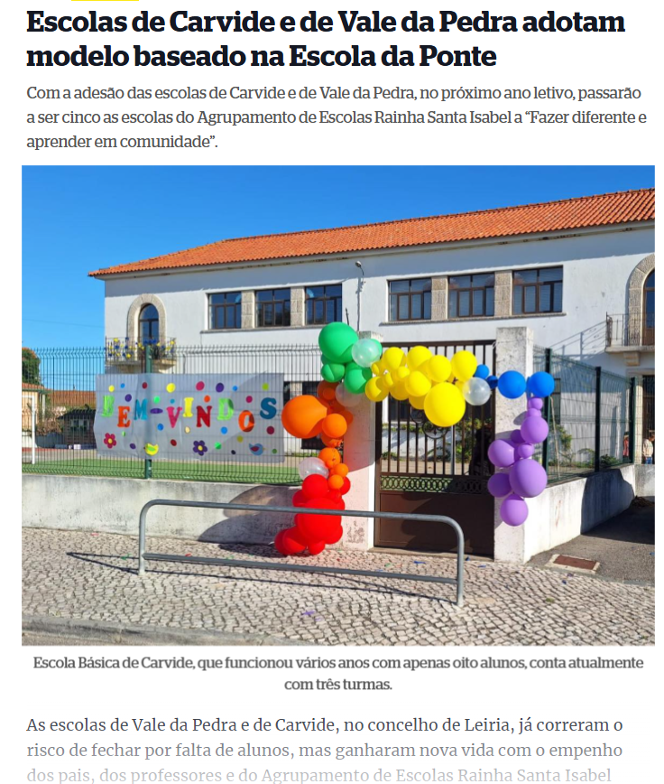 Uma boa causa, para quem quiser aparecer e ajudar. 
Um espaço onde se pratica novos meios de ensino baseados na Escola da Ponte do Prof Jóse Pacheco 

próxima etapa é arranjar a cruz da igreja de Carvide