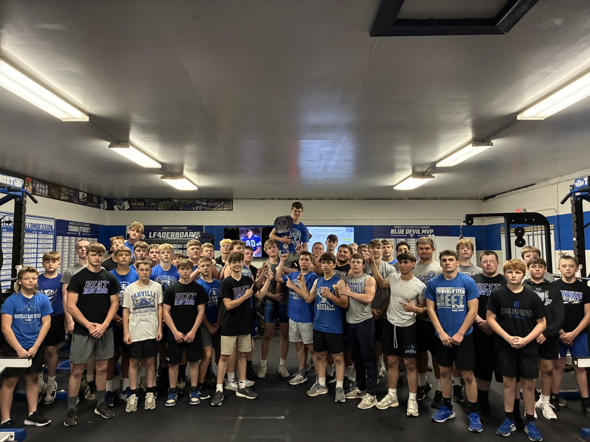 BlueDevilFBall4's tweet photo. Battle For The Belt Week #7 ✅ 
Kyle Hackman is our Push-Up Plank champion lasting 9 minutes! #DominateTheDay https://t.co/XpNB8etQzR