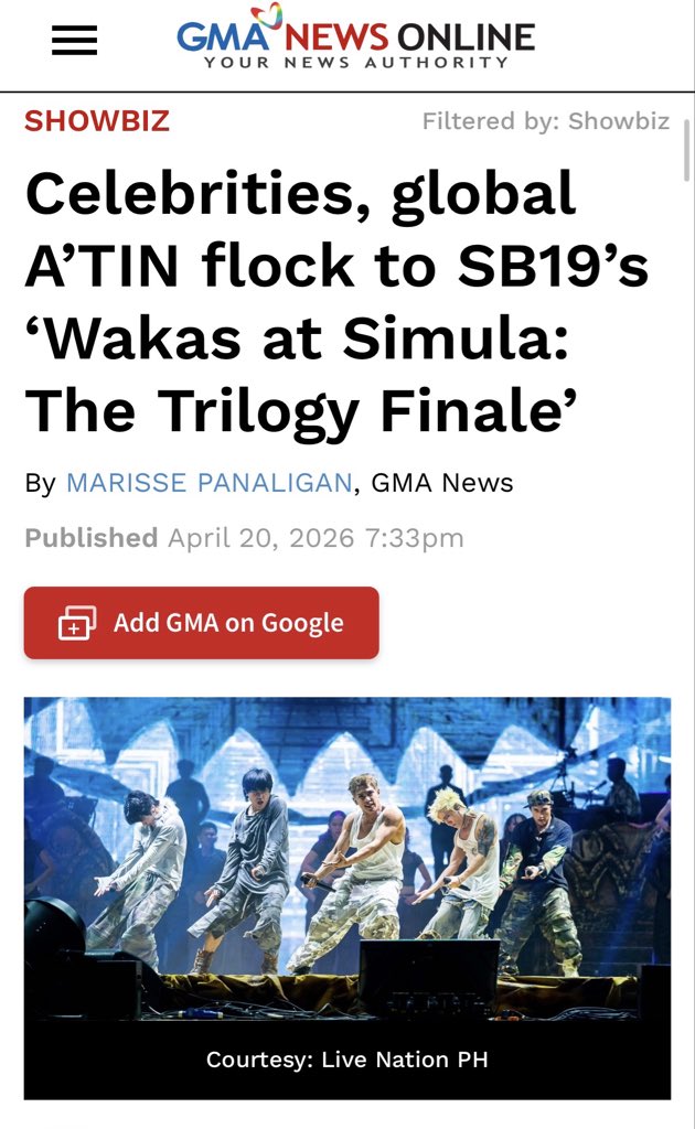 yuta_in_tokyo_'s tweet photo. GMA News Onlineに
「Yuta in Tokyo」として掲載されました🇵🇭

SB19を観に行ったらまさかの展開🔥
海外に届いてるの嬉しい！

#SB19 #WakasAtSimula #WaSTheFinale 
#PPOP #GMA https://t.co/JqQQ4jijJo